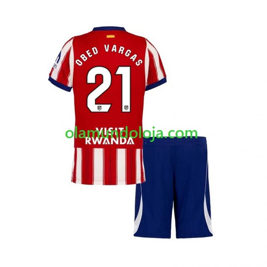 Camisola Atlético Madrid Obed Vargas 21 Criança Equipamento Primeiro 2026-2027 Manga Curta
